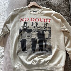 Tan Crew Neck Hoodie with Vintage Photo